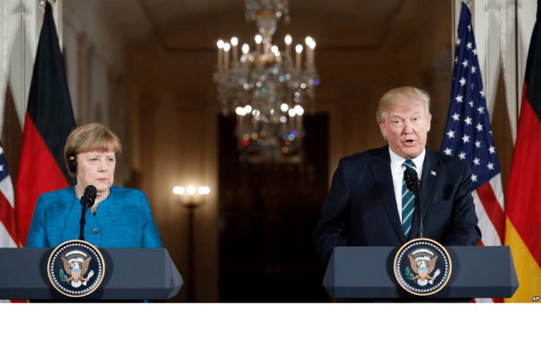 (Video)Trump y Merkel destacan cooperación bilateral tras reunión privada
