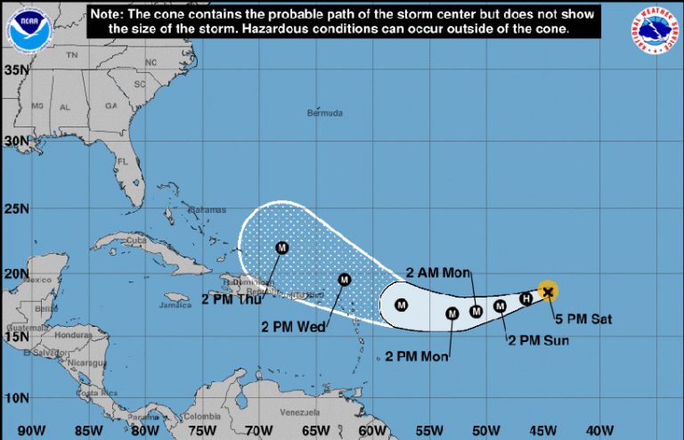 El Poderoso huracán Irma de seguir su ruta podría pasar el jueves por costas dominicanas