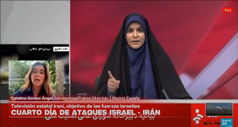 Momento en que Israel bombardea sede de la televisión estatal iraní en Teherán tras advertencia militar