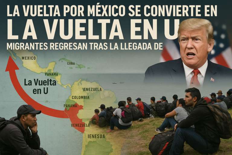 🛑 “La vuelta por México” se convierte en “la vuelta en U”: migrantes regresan tras la llegada de Trump