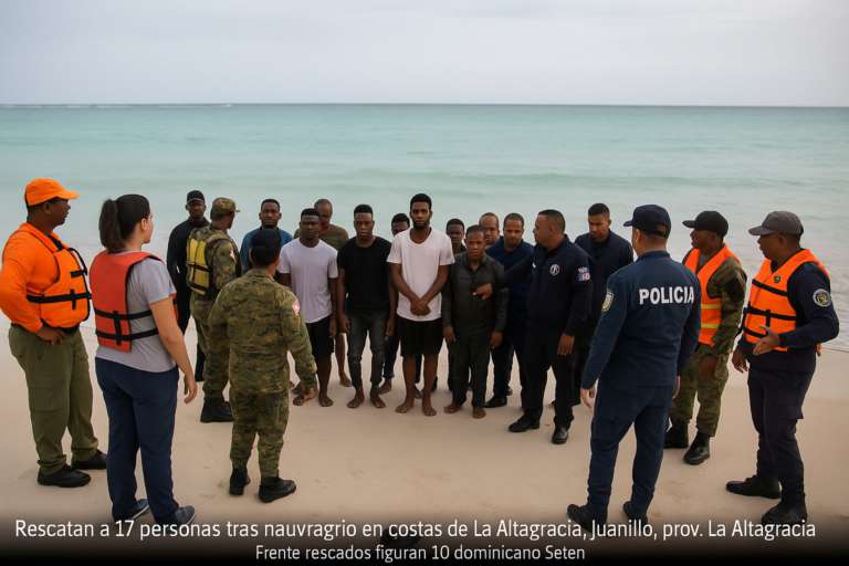Rescatan a 17 personas tras naufragio en costas de La Altagracia