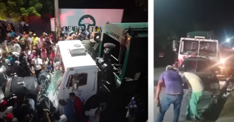 Mira como borracho conductor de camión de basura causa accidente en Verón, 6  muertos y 19 heridos, tras choque contra camioneta