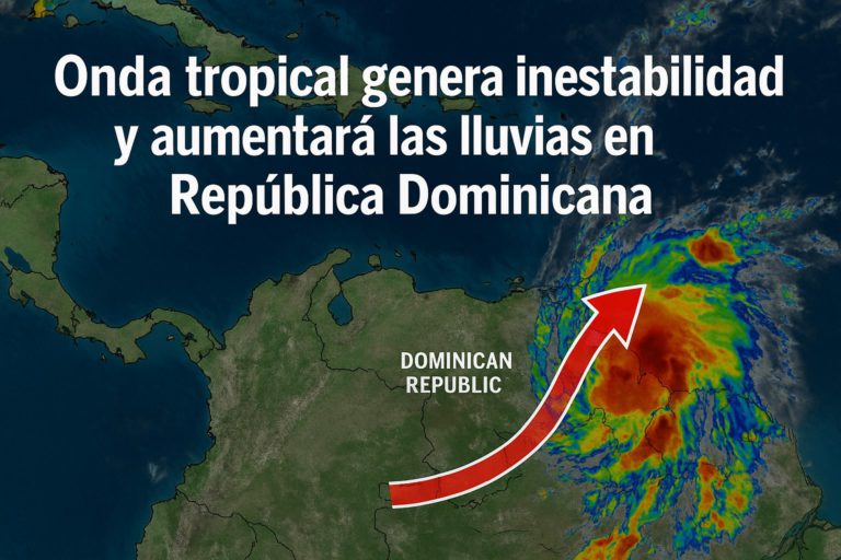 Onda tropical genera inestabilidad y aumentará las lluvias en República Dominicana