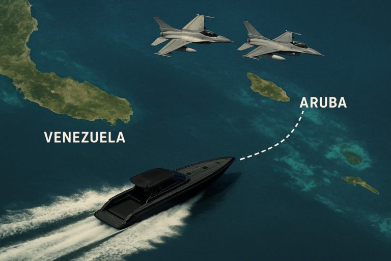 Versiones señalan que María Corina Machado salió de Venezuela por vía marítima rumbo a Aruba, mientras aviones F-16 de EE. UU. sobrevolaban la zona