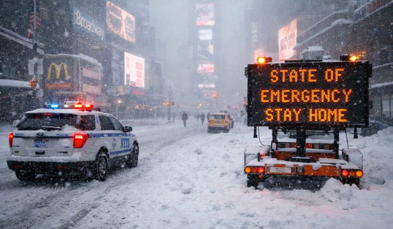 Tormenta de nieve paraliza Nueva York: emergencia declarada y transporte colapsado